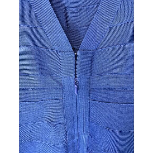 Herve Leger Ultramarine Party Short Sleeve Bandage Bodycon Mini Dress Size XS - Picture 6 of 11